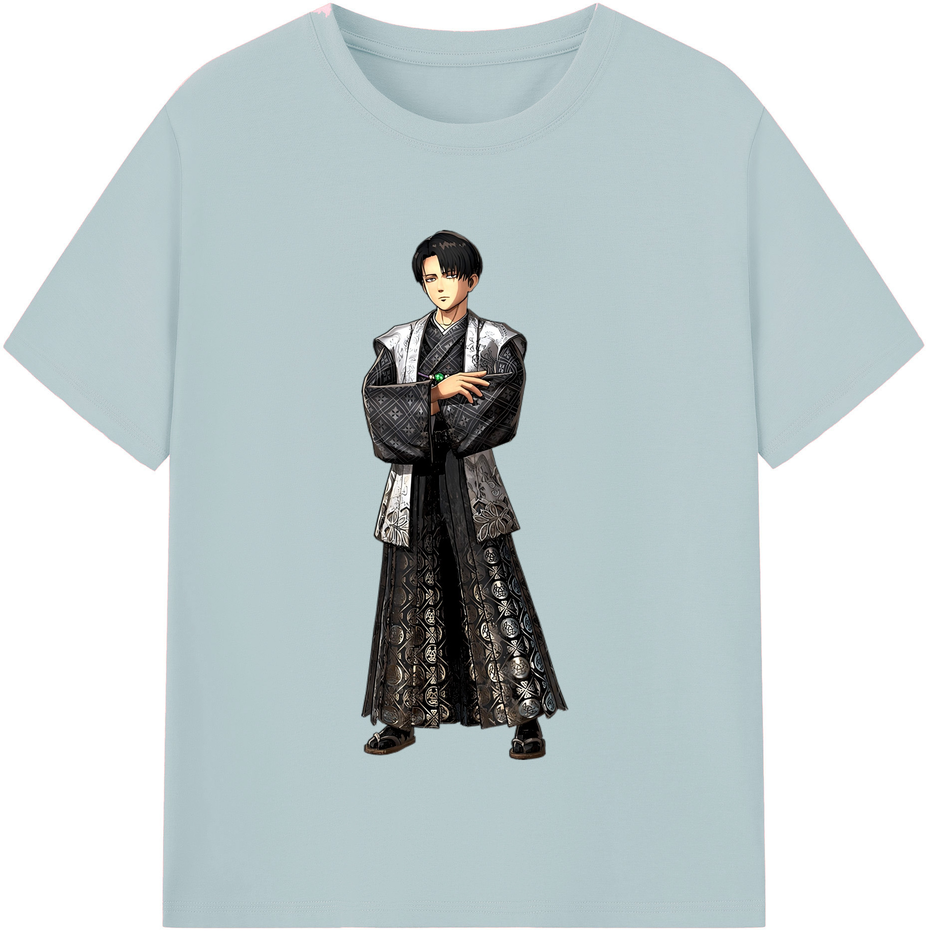 （画像用） 進撃の巨人 リヴァイ·アッカーマン Attack on Titan Levi Ackerman 綿100％半袖Tシャツ（フロントプリント）